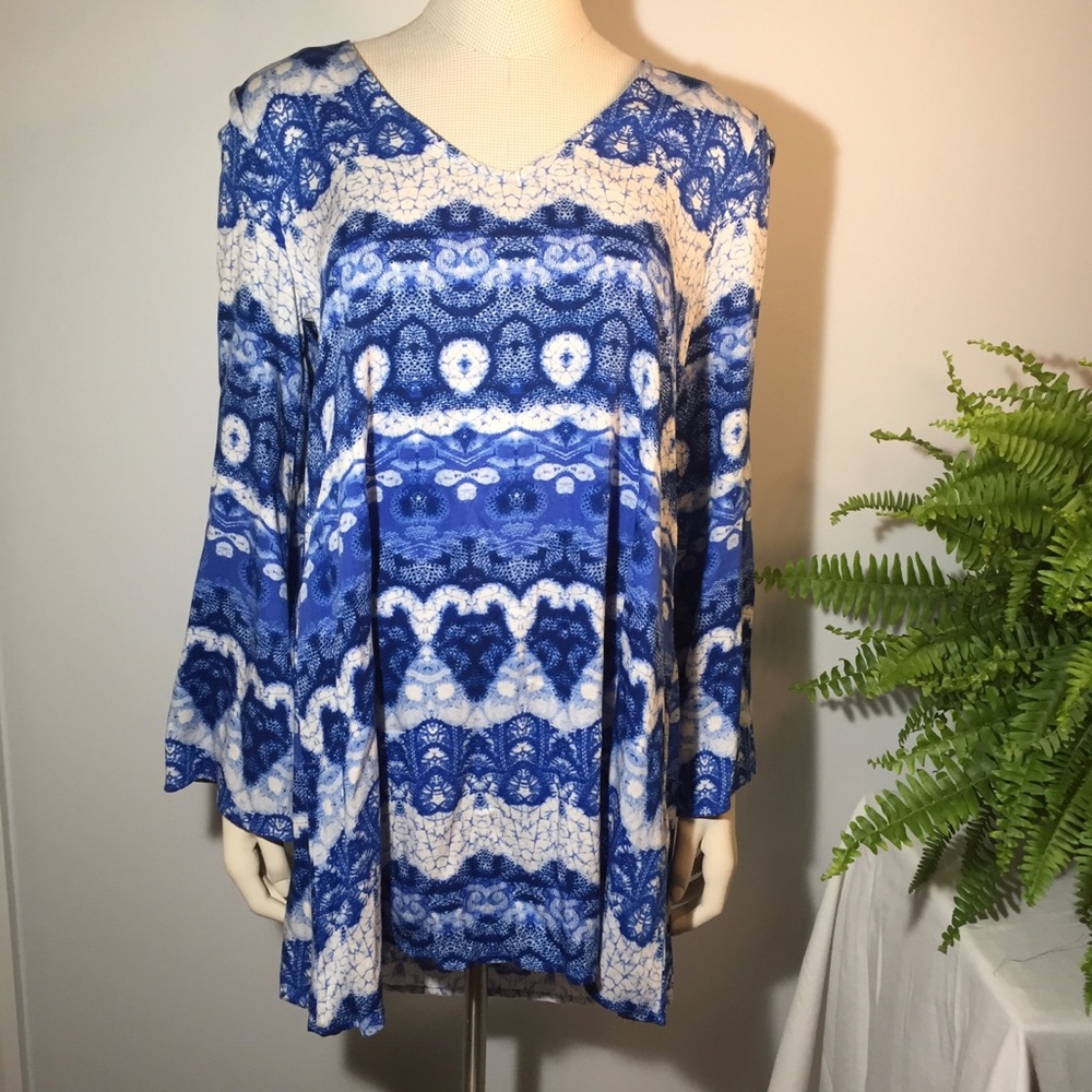 Forever 21 Blue & White Tunic Dress Sz M NWT